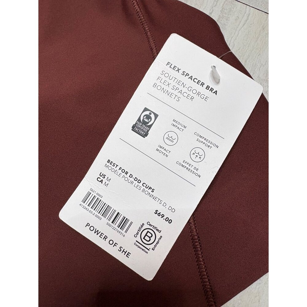 NWT Athleta Flex Spacer Sports Bra D-DD Maroon-sz Medium - Picture 3 of 5
